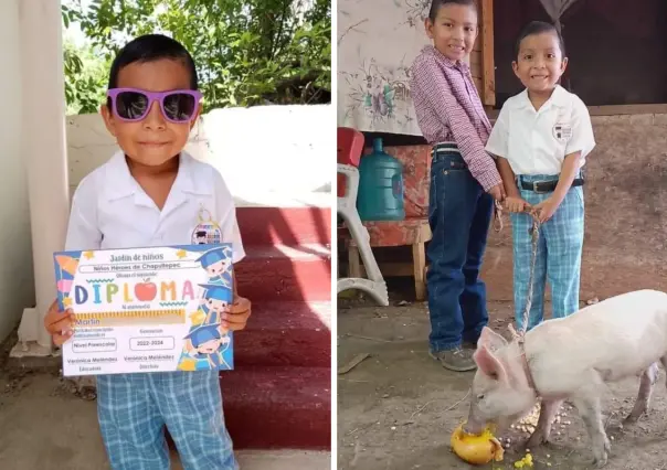 VIRAL: Se gradúa del jardín de niños y le regalan un cerdito