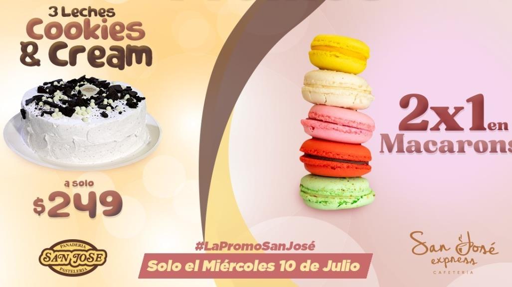 ¡Promoción miércoles en Pastelerías San José! 3 leches Cookies & Cream