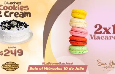 ¡Promoción miércoles en Pastelerías San José! 3 leches Cookies & Cream