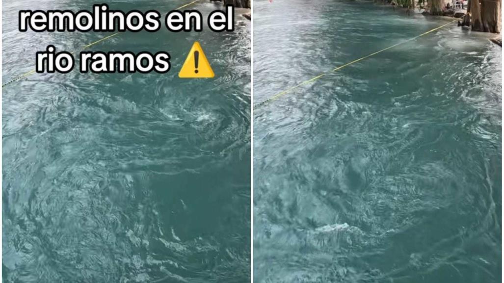 Graban remolinos en el río Ramos, ¿qué hacer si quedas atrapado en uno? (VIDEO)