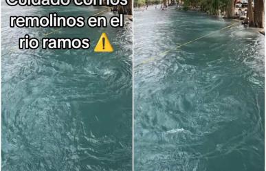 Graban remolinos en el río Ramos, ¿qué hacer si quedas atrapado en uno? (VIDEO)