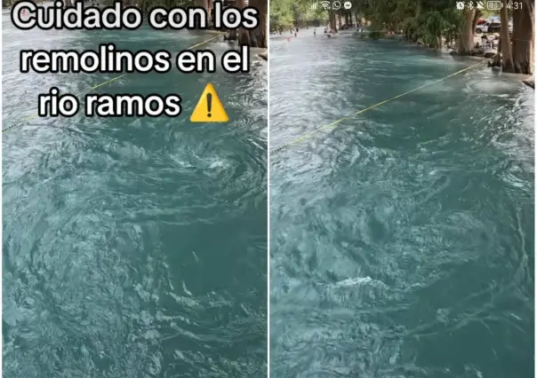 Graban remolinos en el río Ramos, ¿qué hacer si quedas atrapado en uno? (VIDEO)