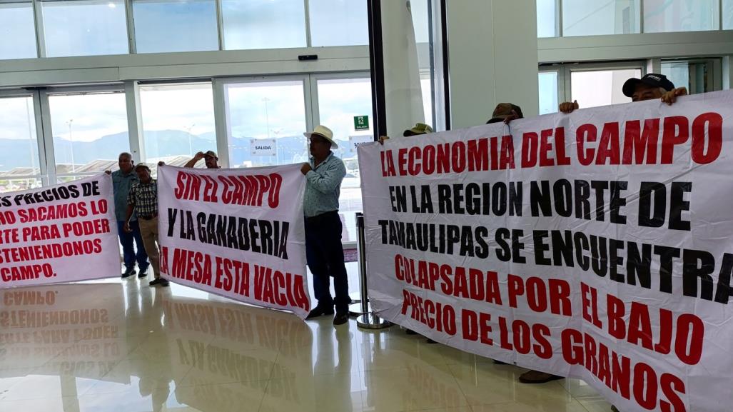 Protestan agricultores de Tamaulipas en ciudad Victoria