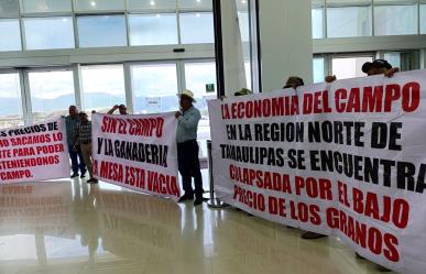 Protestan agricultores de Tamaulipas en ciudad Victoria