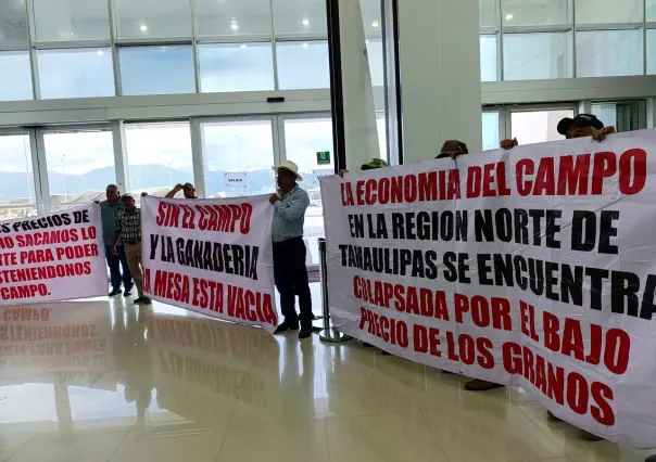 Protestan agricultores de Tamaulipas en ciudad Victoria