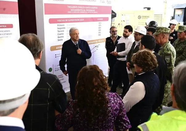 AMLO, Claudia Sheibaum y Delfina Gómez supervisan obras de movilidad en Edomex