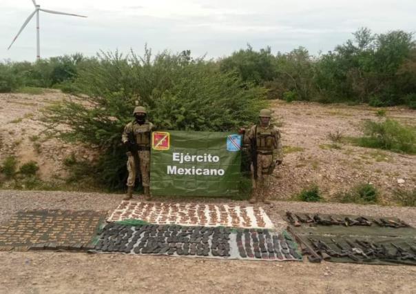 Asegura Ejército armas y vehículos en los límites de Tamaulipas y Nuevo León