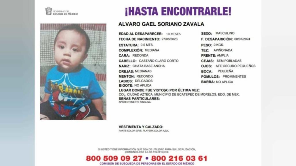 ¿Dónde está? Buscan a bebé de diez meses en Ecatepec