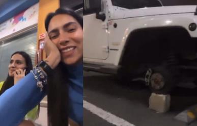 ¡Nosotras solo veníamos al super!, les roban llantas de camioneta en Walmart