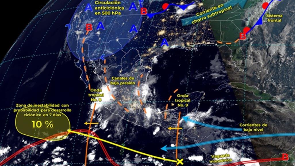 Se esperan lluvias fuertes en 10 estados del país