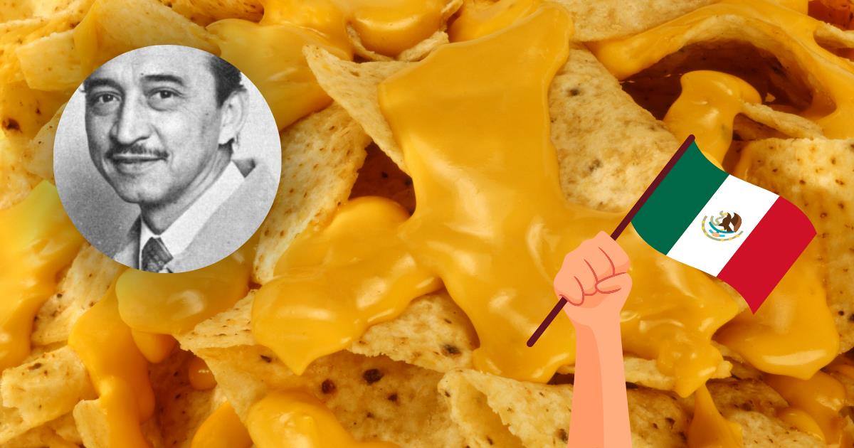 Nachos e imagen de Ignacio Anaya creador del platillo / Foto: Redes Sociales y Canva