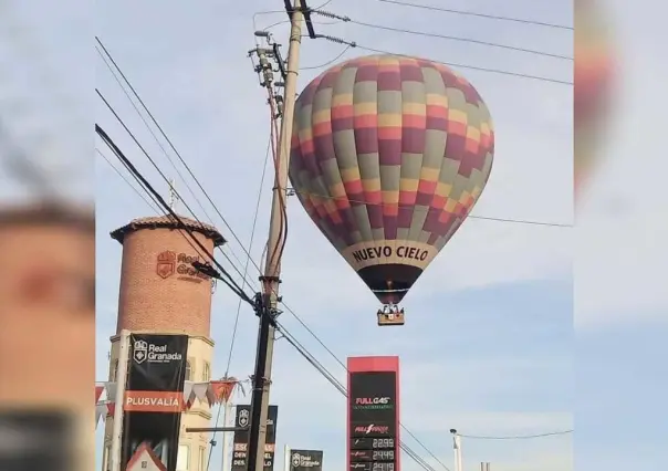 Aterriza de emergencia globo aerostático en Tecámac (VIDEO)