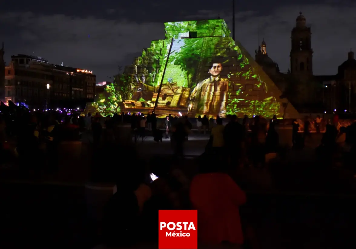 Espectáculo maya ilumina el Zócalo con la historia de Felipe Carrillo Puerto