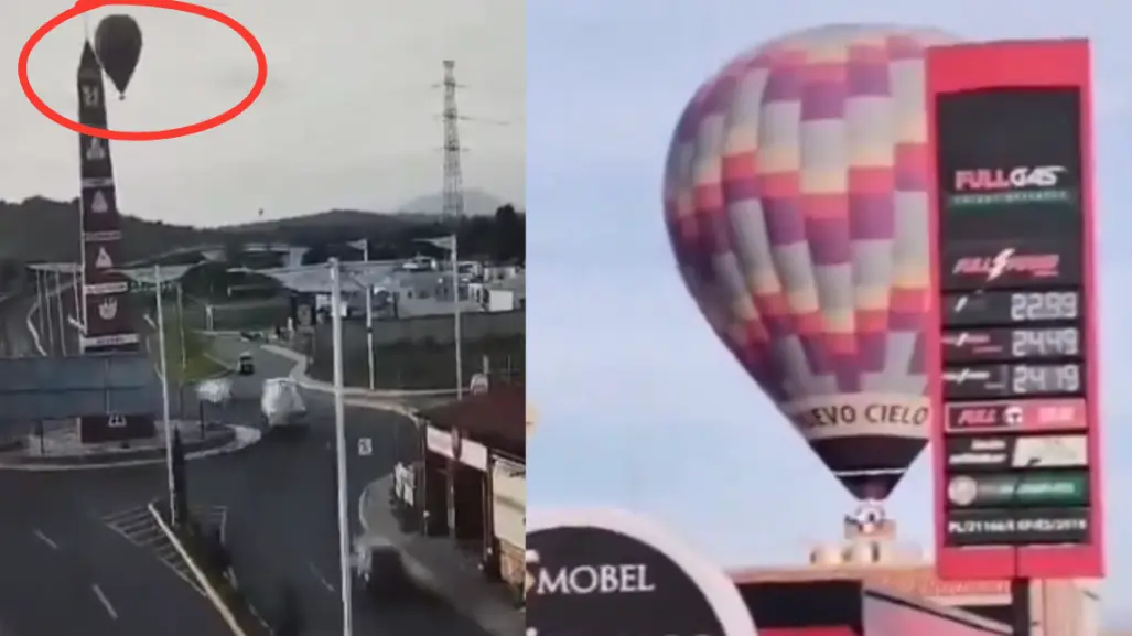 Globo aerostático aterriza de emergencia en Tecámac, Estado de México (VIDEO)