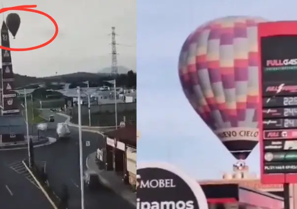 Globo aerostático aterriza de emergencia en Tecámac, Estado de México (VIDEO)