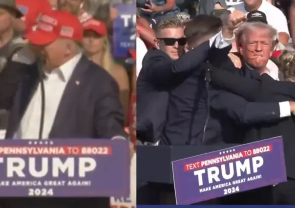 Captan momento en el que es herido Donald Trump en mitin | VIDEO