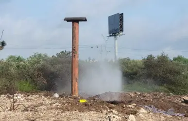 Fuga en ducto de Pemex en Autopista al Aeropuerto