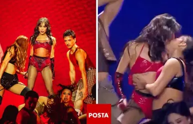 Danna Paola besa a bailarina en los Mtv Miaw y causa revuelo en redes | VIDEO