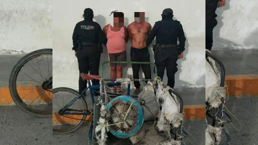 Detienen a pareja por robo de motor de lancha en Progreso