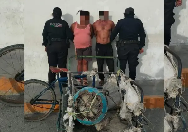 Detienen a pareja por robo de motor de lancha en Progreso