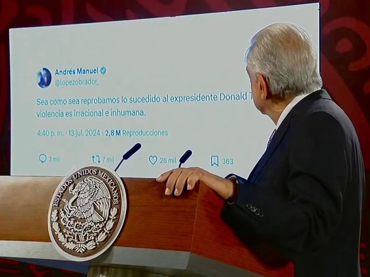 Andrés Manuel López Obrador en su mañanera.   Foto: Captura de pantalla