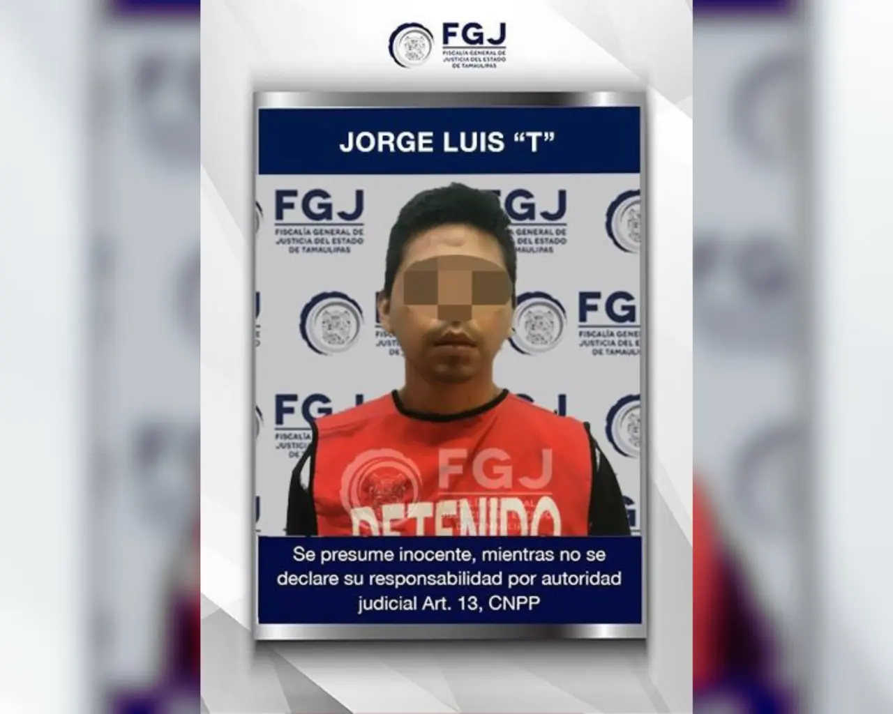 Jorge Luis T, identificado como el presunto asesino, fue capturado y presentado ante el fiscal del caso. Foto: FGJ