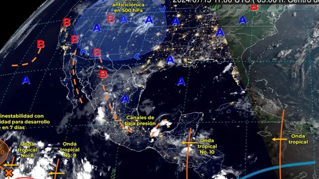 Se pronostican lluvias puntuales muy fuertes en 12 estados del país