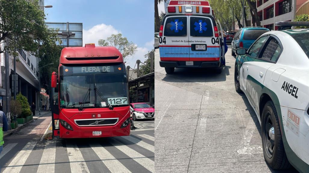 Frena Metrobús y 11 pasajeros resultan heridos, 3 mujeres requirieron traslado