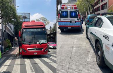 Frena Metrobús y 11 pasajeros resultan heridos, 3 mujeres requirieron traslado