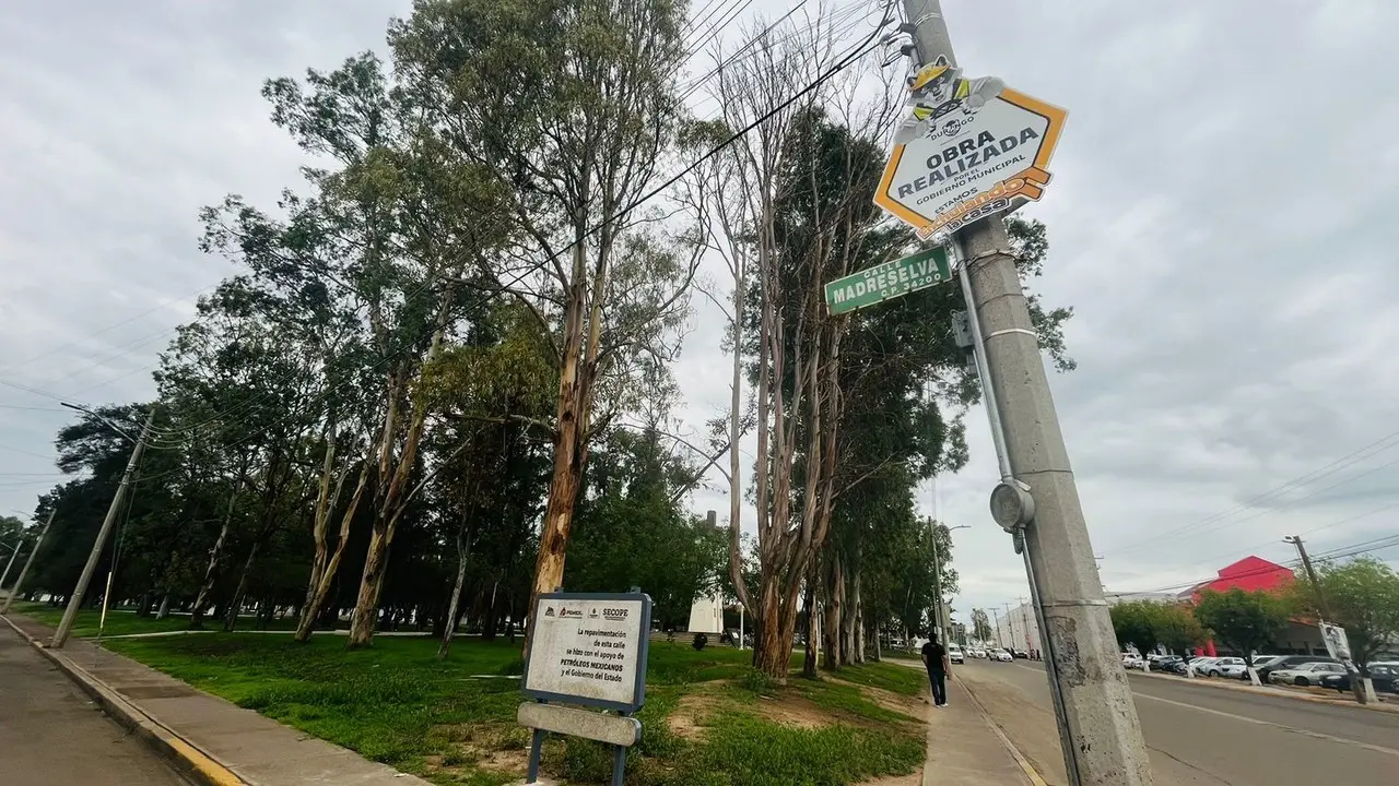 Se desconoce si hubo apoyo por parte del Gobierno Municipal  en la pavimentación de la calle Madre Selva en el Fraccionamiento Jardines de Durango. Foto: Jesús Carrillo.