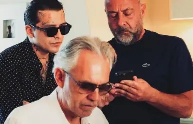 Christian Nodal invitado de lujo de Andrea Bocelli (VIDEO)