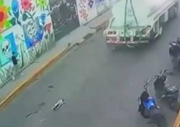 Atropella y mata a perrito una pipa del ayuntamiento de Chimalhuacán (VIDEO)