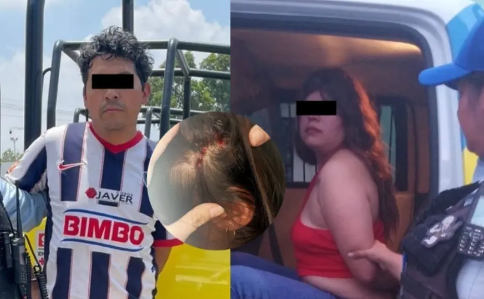 El hombre le causó lesiones a su pareja y la mujer de agredir a su madre, la policía de Monterrey puso a disposición del Ministerio Público a los dos. Foto: Policía de Monterrey.