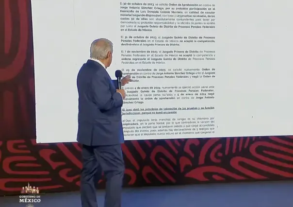 AMLO da pruebas de segundo tirador en caso Colosio; denuncia retraso de justicia