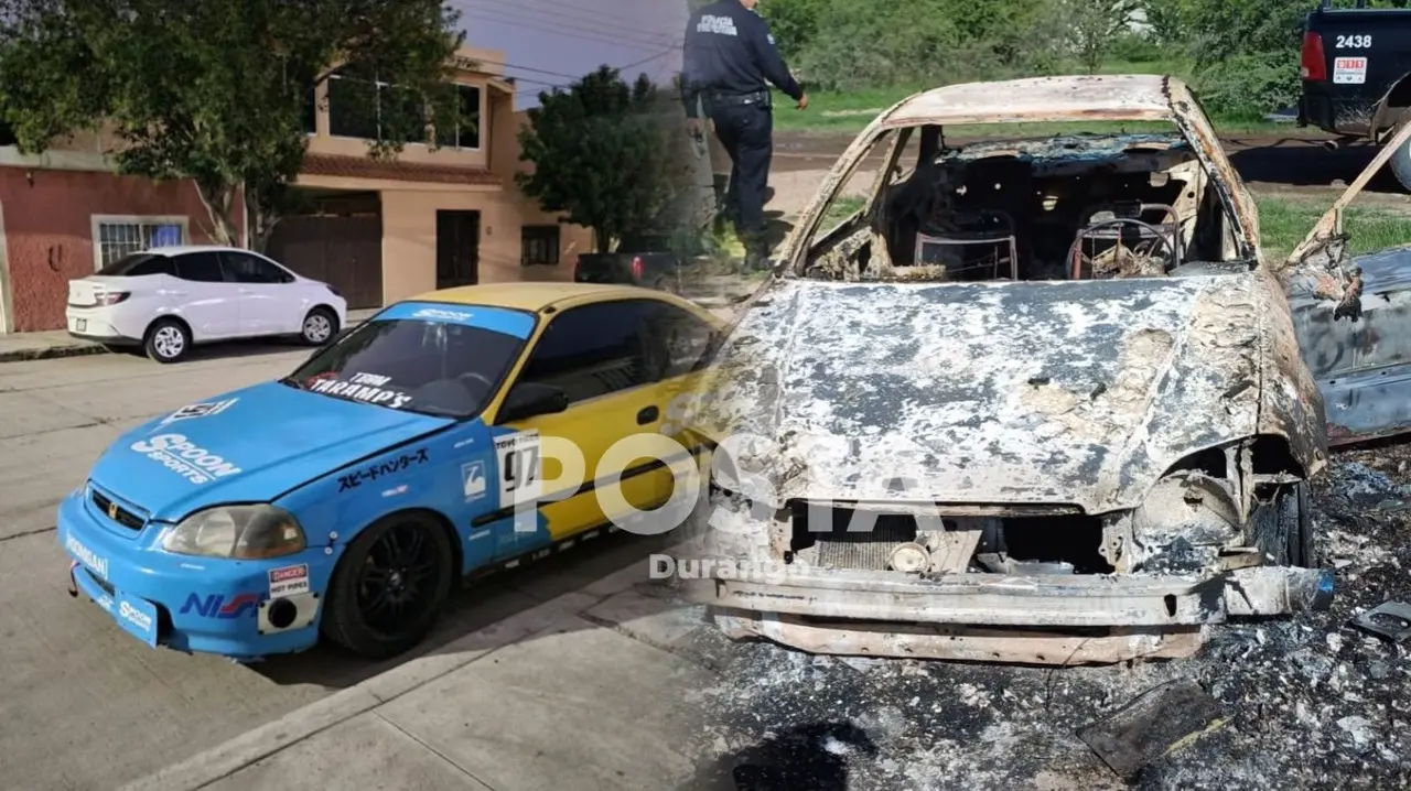 Antes y después de haber sido robado el Honda Civic. Foto: Especial/POSTAMX.