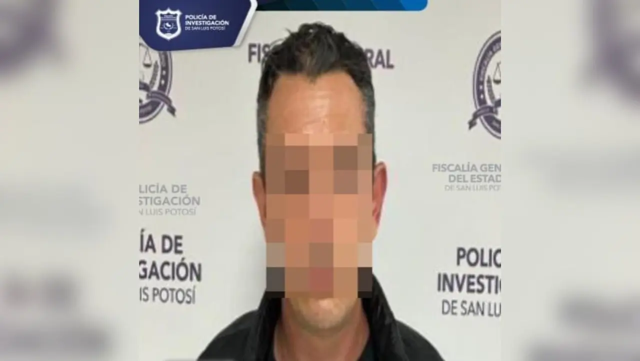 Óscar Emilio “N” tras haber sido capturado en San Luis Potosí. Foto: Facebook Fiscalía General del Estado de San Luis Potosí.