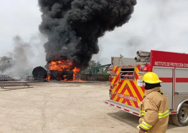 Se registra explosión en Parque Industrial en Villahermosa, Tabasco