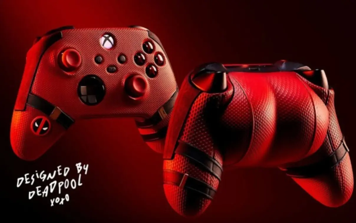 El control de la edición especial de Deadpool tiene la forma del trasero del antihéroe de Marvel. Foto: @Xbox.