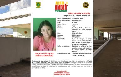 Alerta Amber Yucatán: Buscan a adolescente desaparecida en Ciudad del Carmen