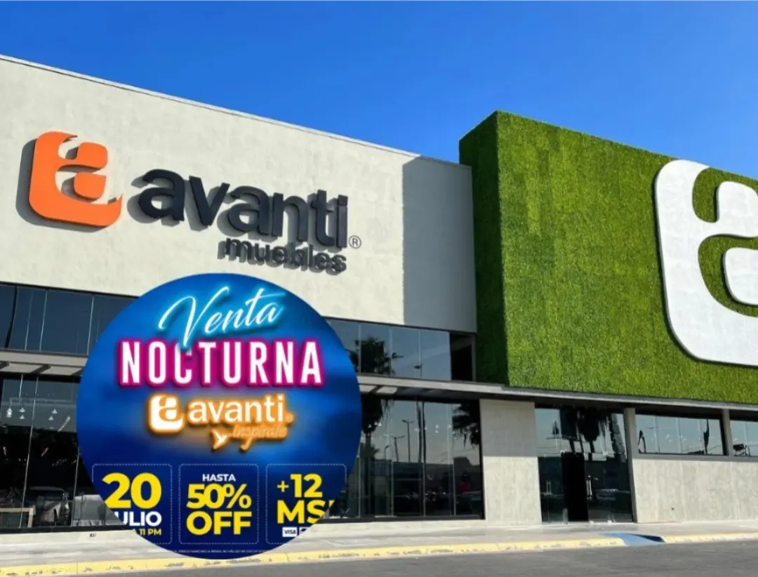 Mueblería Avanti y el anuncio de la gran Venta Nocturna. Foto: Mueblería Avanti/Canva.