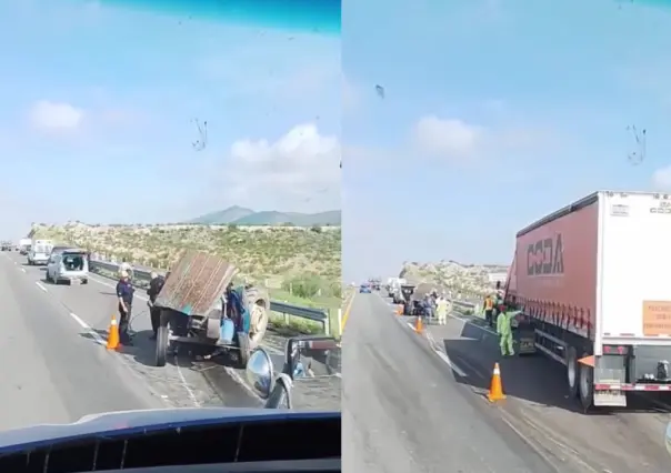 Muere hombre tras ser impactado por un tráiler en la Autopista Saltillo-Torreón