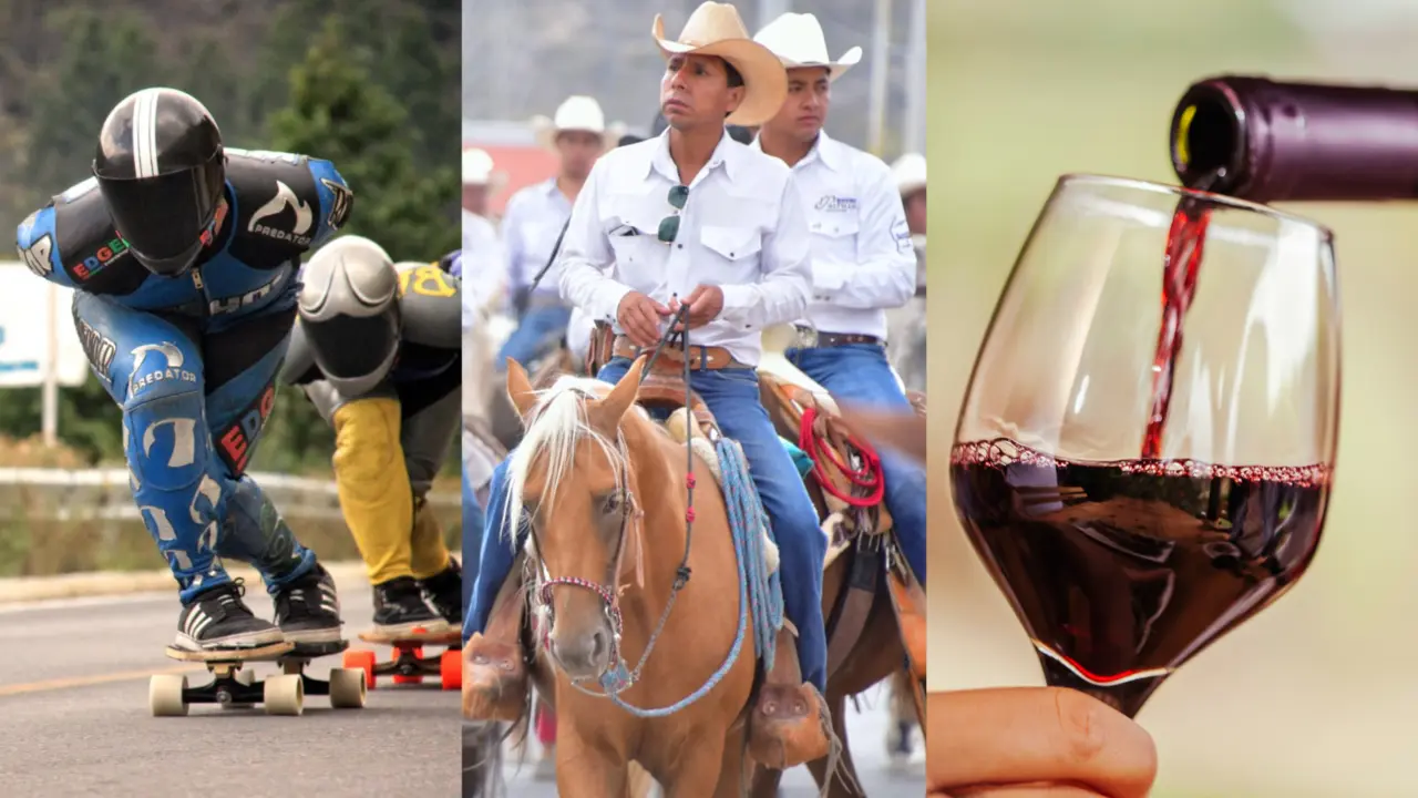 Longboard, cabalgata y cata de vino, actividades de los festivales próximos en Coahuila / Foto: Redes Sociales y Canva