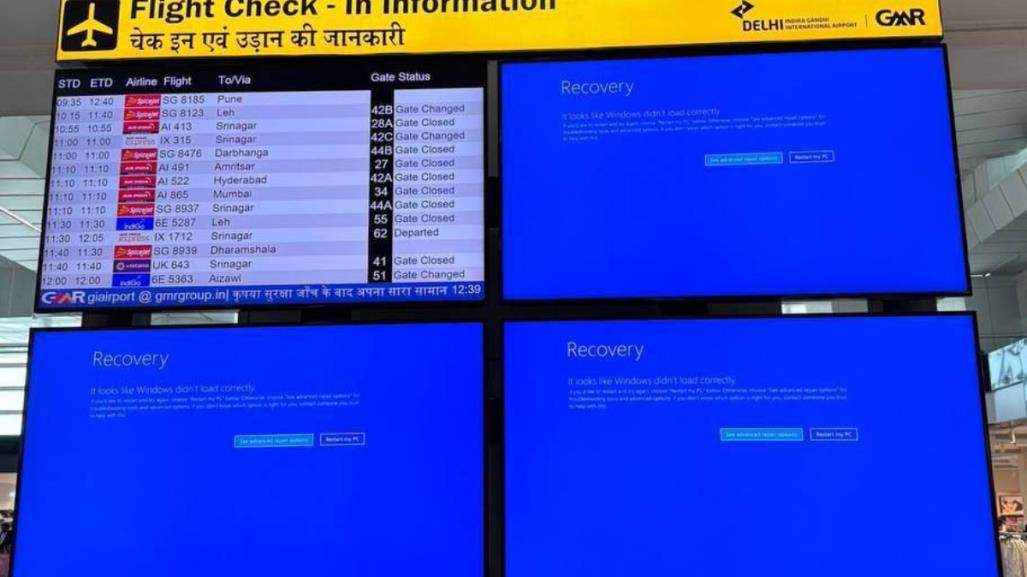 Colapsan vuelos en el AICM tras fallas en el sistema Microsoft a nivel mundial