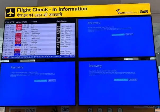 Colapsan vuelos en el AICM tras fallas en el sistema Microsoft a nivel mundial