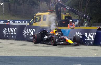 Checo Pérez choca su monoplaza en el Circuito de Hungría