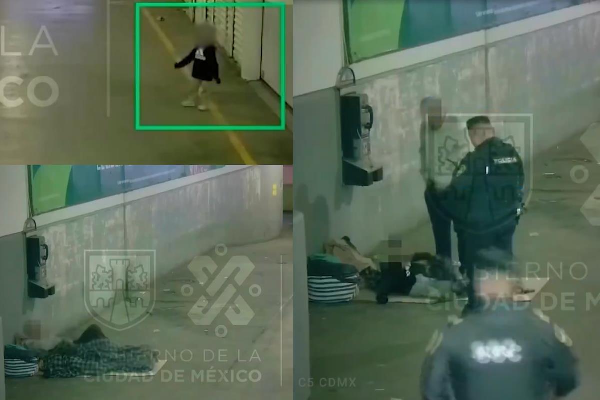 Niño perdido con persona vulnerable y policías.     Foto: Captura de pantalla