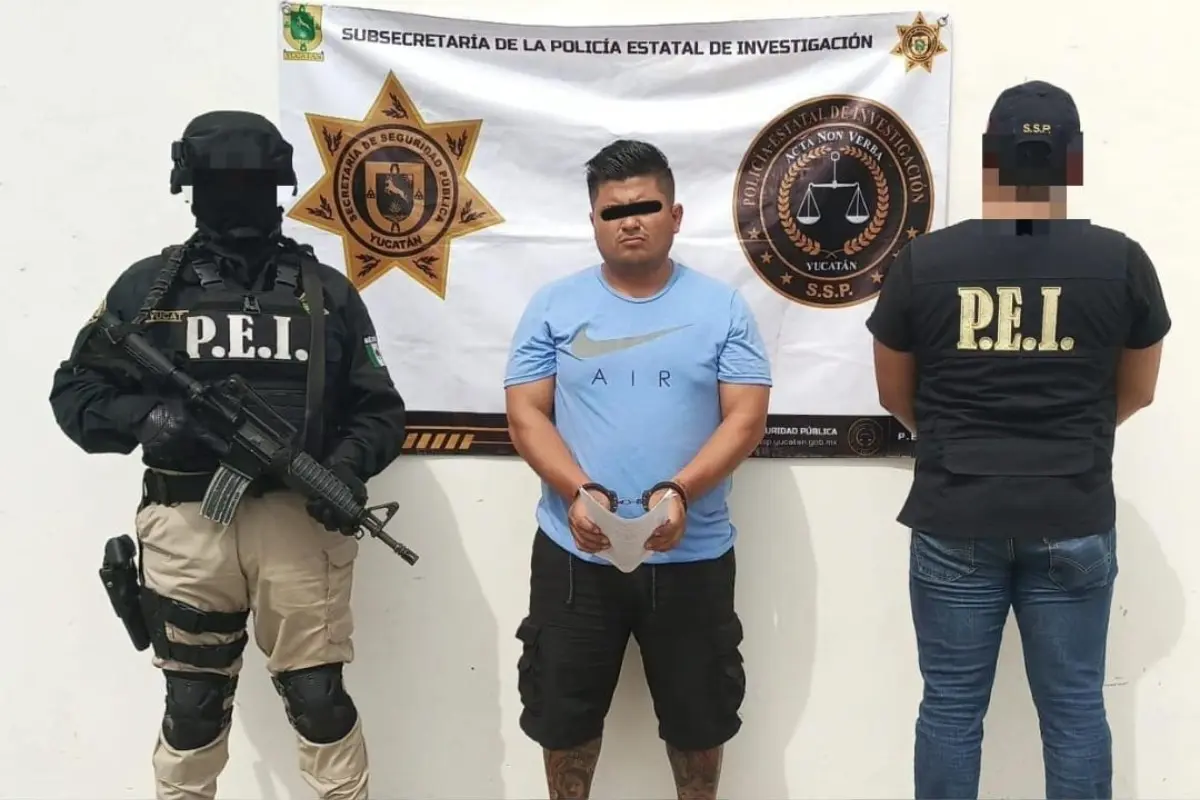 El Cancún detenido por las autoridades yucatecas Foto: X(Twitter) @sspyuc