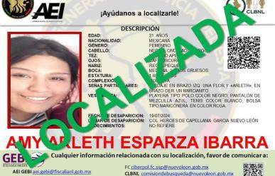 Localizan con vida a joven desaparecida en García