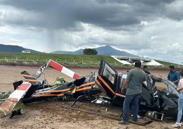 ¡Vivos de milagro! No hay heridos tras desplome de helicóptero en Guadalajara