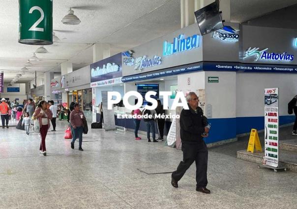 Aumenta afluencia en Terminal de Toluca por vacaciones de verano